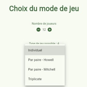 Fixer le nombre de joueurs et choisir le type de tournoi